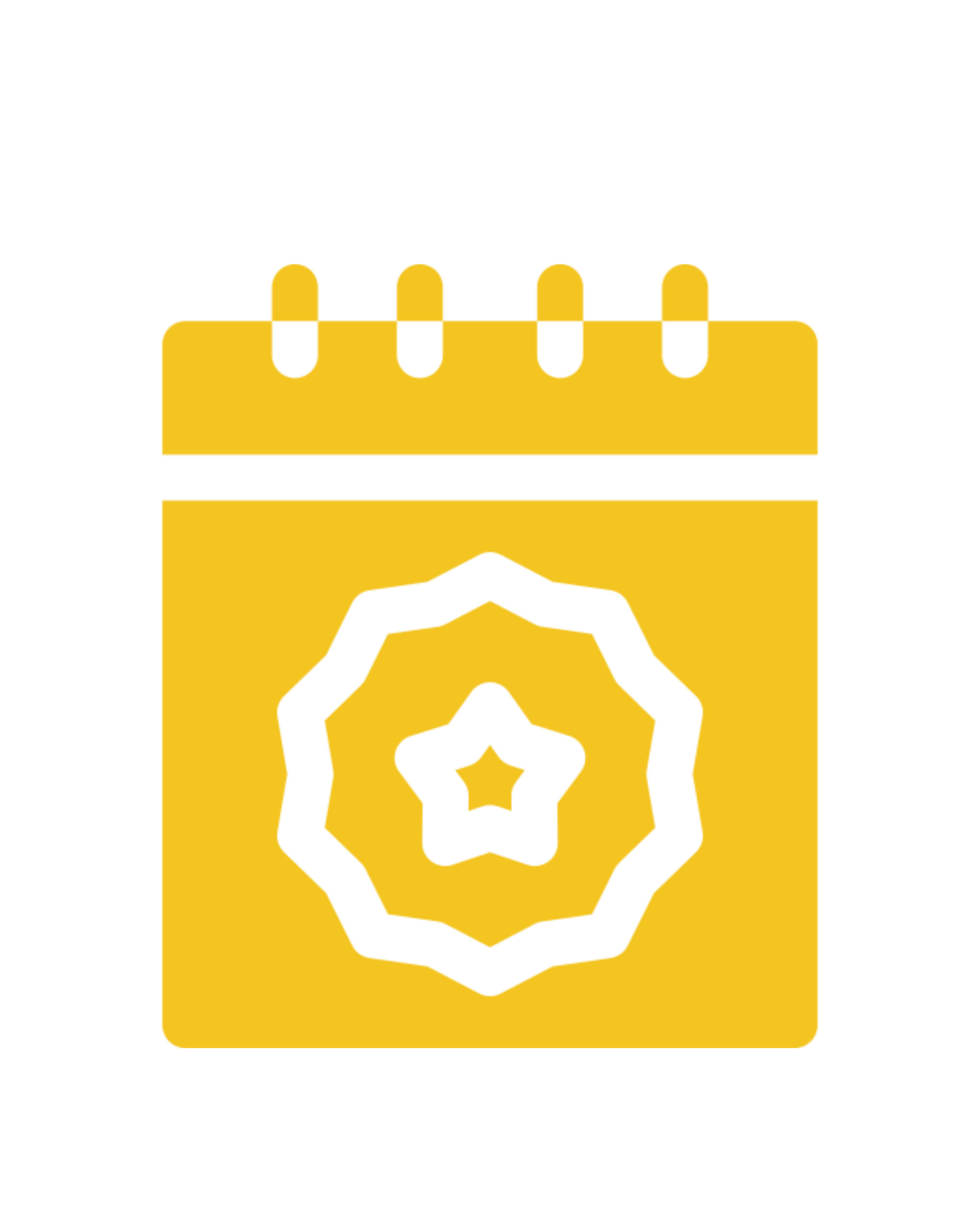 :A golden calendar icon with a white star badge, symbolizing important dates, scheduled achievements, and significant events in project timelines.