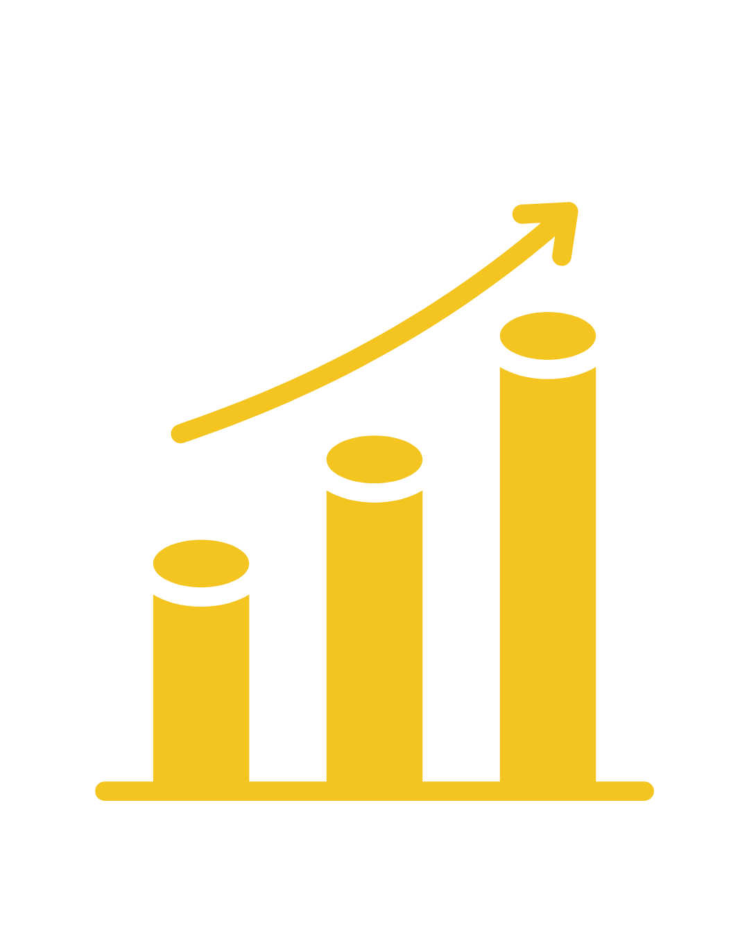 Icon showing a bar graph signifying growth and scalability.