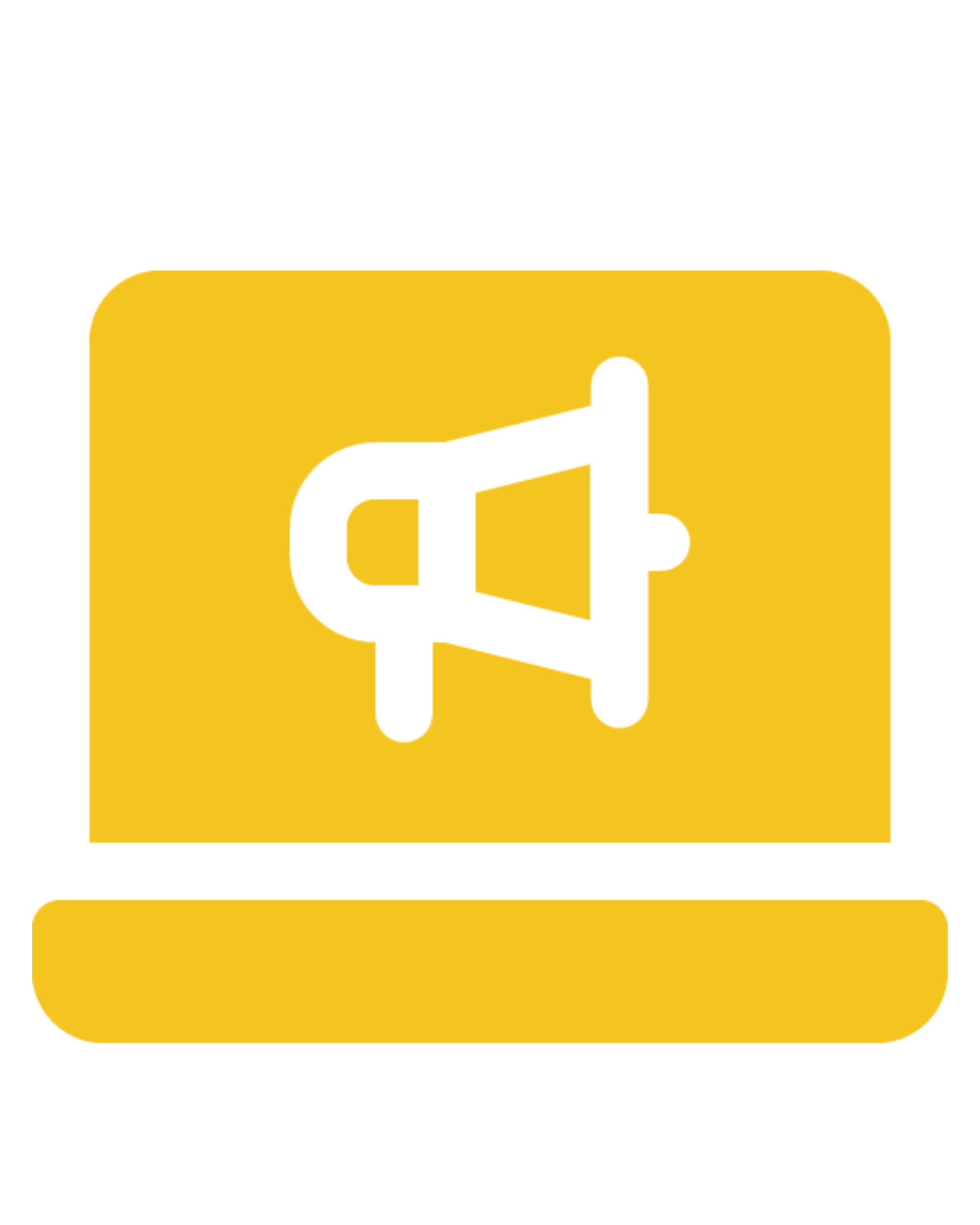 A golden icon of a megaphone on a laptop screen, symbolizing digital marketing, online advertising, and effective business promotion for BPO.