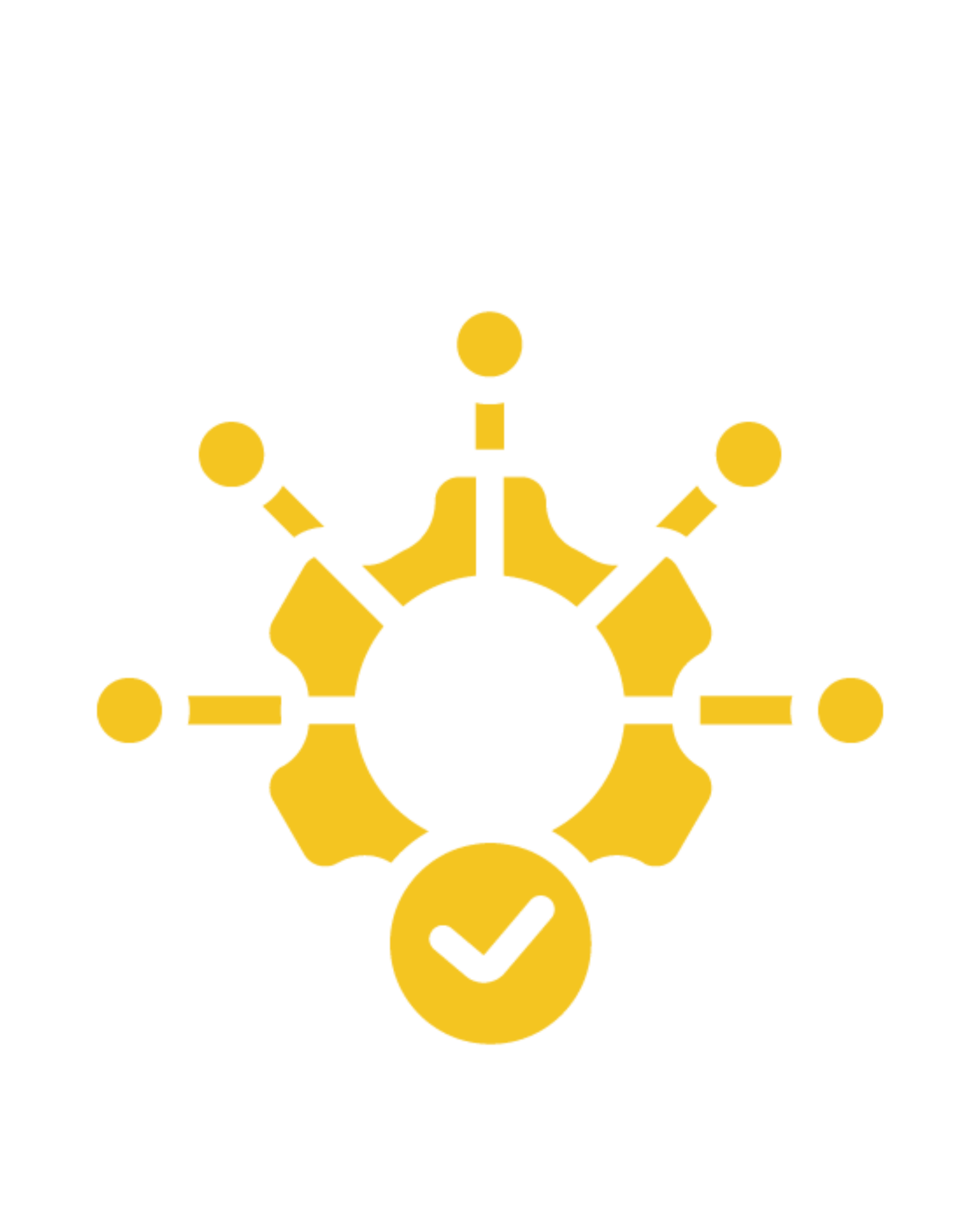 A golden icon resembling a central gear with radiating connections and a checkmark below, symbolizing verified knowledge, interconnected expertise, and comprehensive understanding.