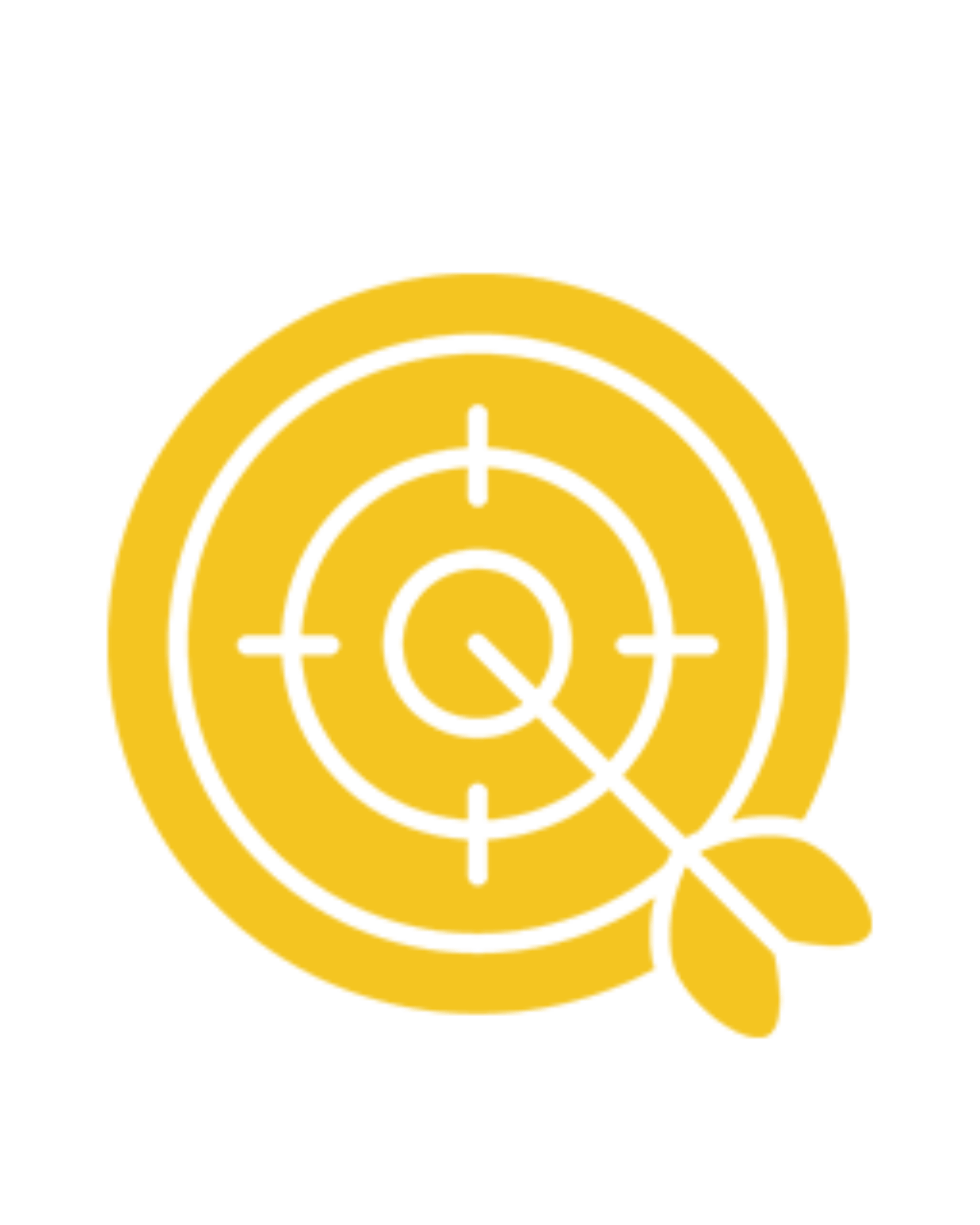 A golden target icon with an arrow hitting the bullseye, symbolizing clear goals, strategic focus, and successful achievement of objectives.