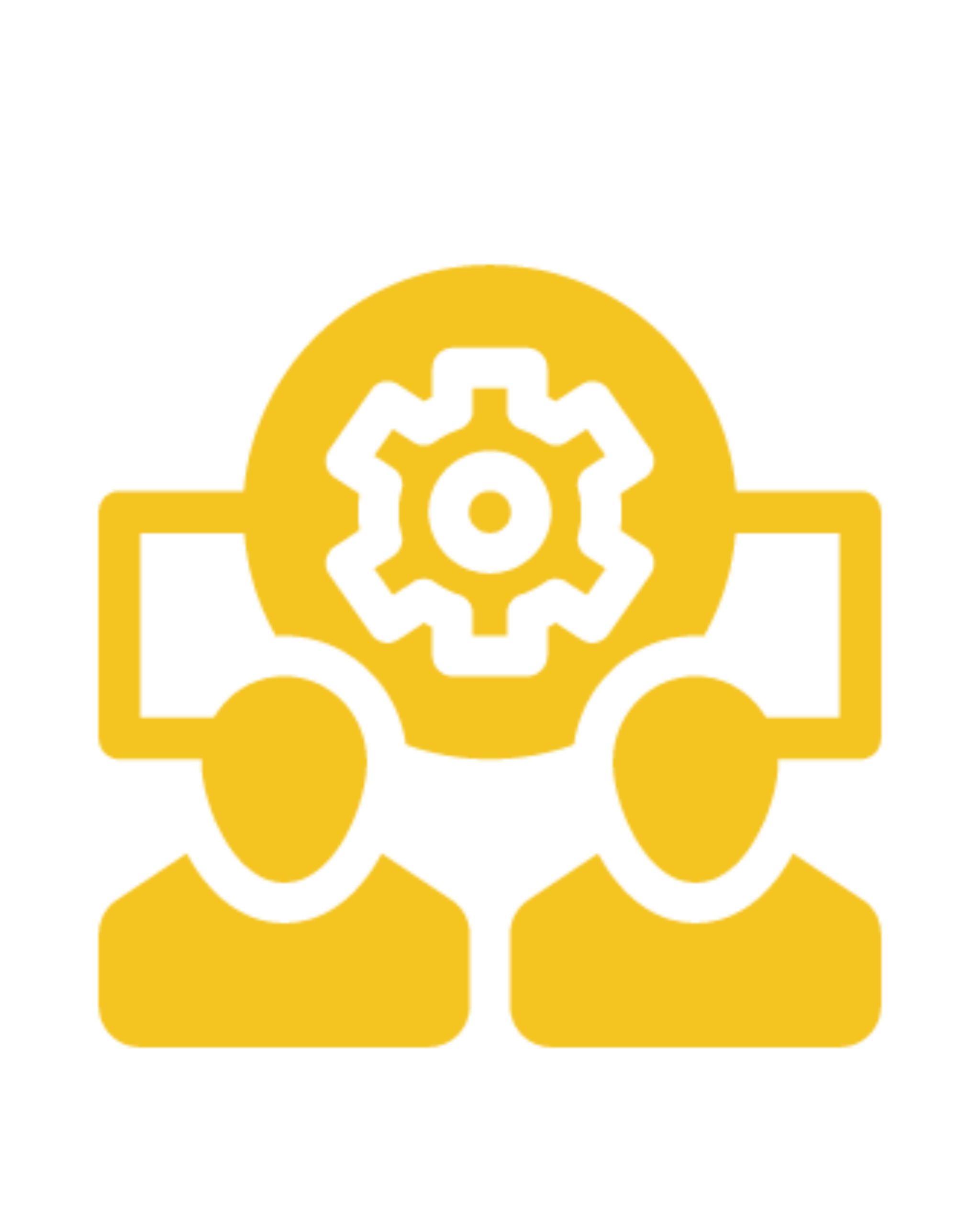 A golden icon showing two people connected by a gear, symbolizing efficient teamwork, collaboration, and optimized processes for outsourced financial services.